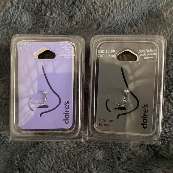 Claire's nose rings cubic zirconia bundle of 2 - Picture 1 of 2